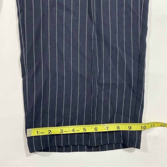 Eileen Fisher Wide Leg Crop Dress Pants Blue Pinstripe - Picture 8 of 9